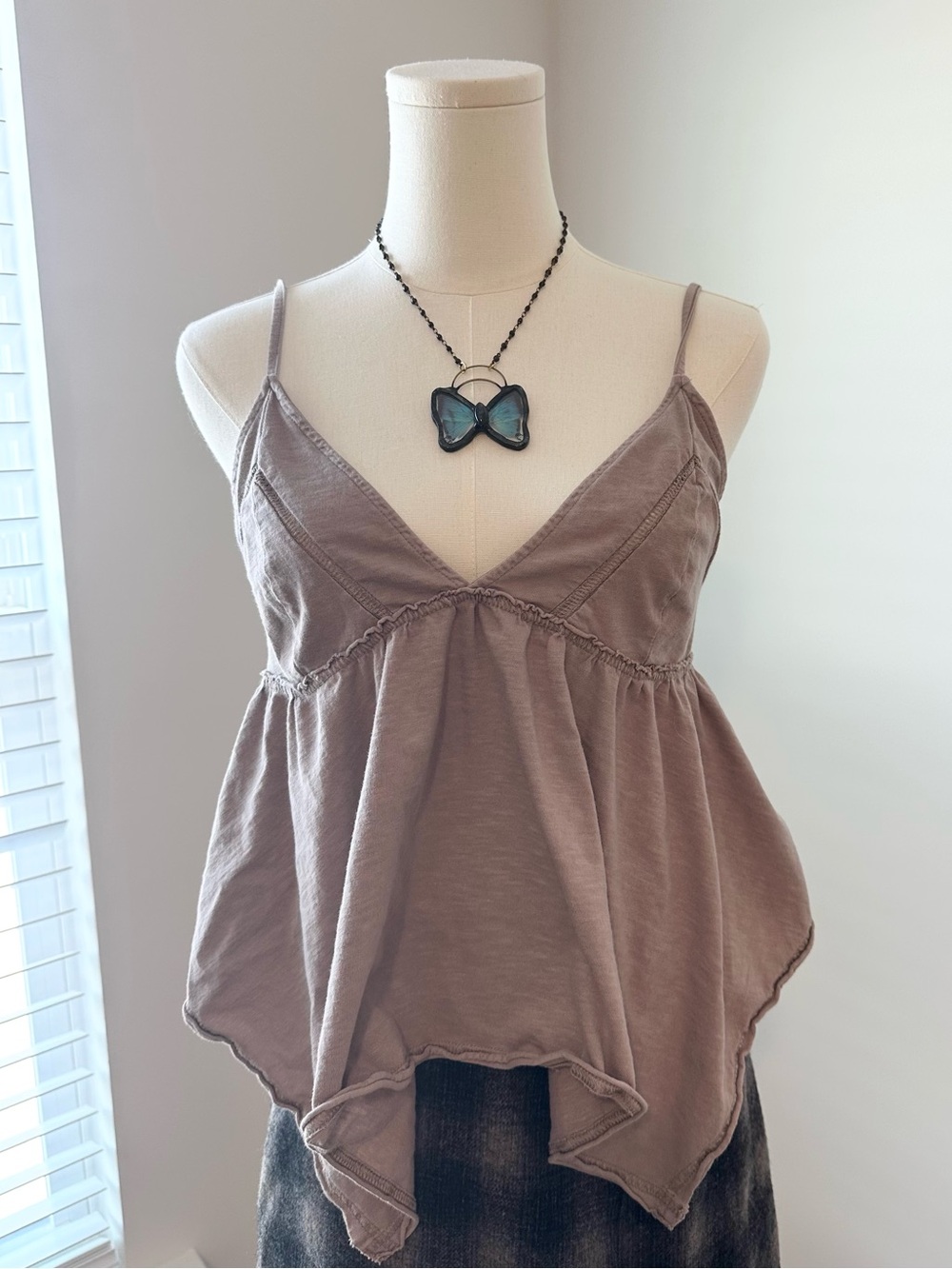 aerie Taupe Flowy Cami